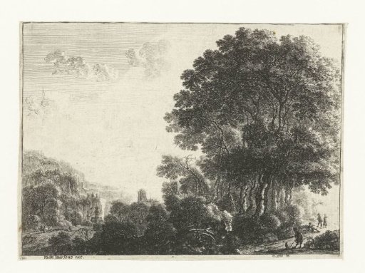 Landscape with a man and his dog