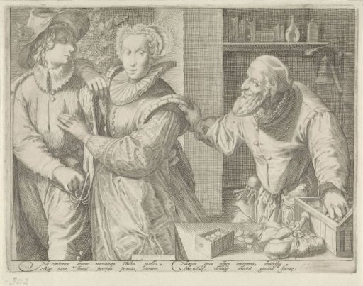 Young Couple and an Old Man with a Money Chest ('Unequal Love')