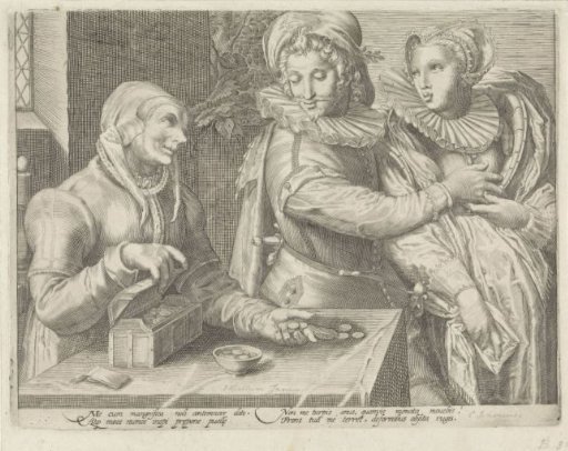 Young Couple and an Old Woman with a Money Chest ('Unequal Love')