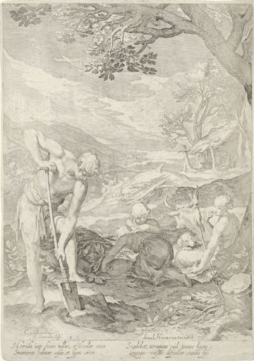 Adam and Eve at Work Outside Paradise