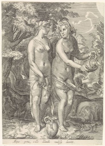 Two of Diana's Nymphs by a Stream