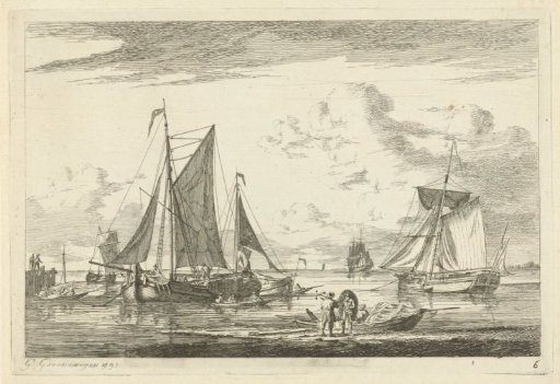 Beach and Sea with Various Boats