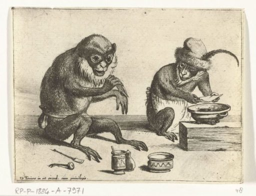 An Ape Applying a Bandage
