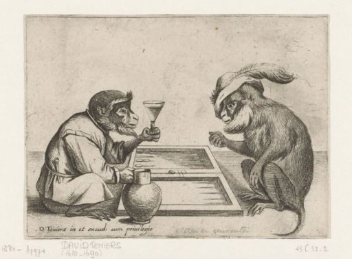 Monkeys Playing Tric-Trac
