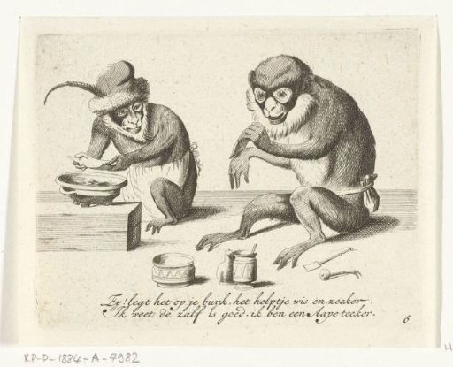 An Ape Applying a Bandage