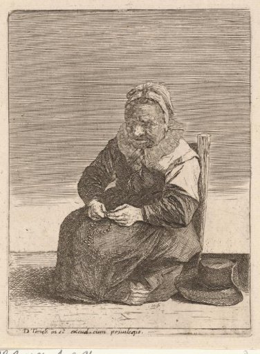 Old woman with a rosary