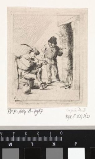 Two Peasants by the Hearth