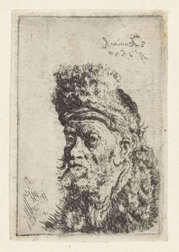 Bust of a man with a fur cap