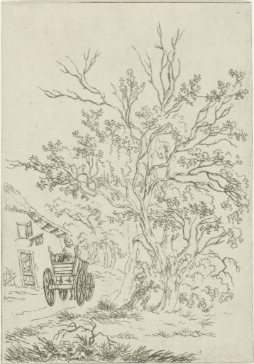Landscape with farm cart at inn