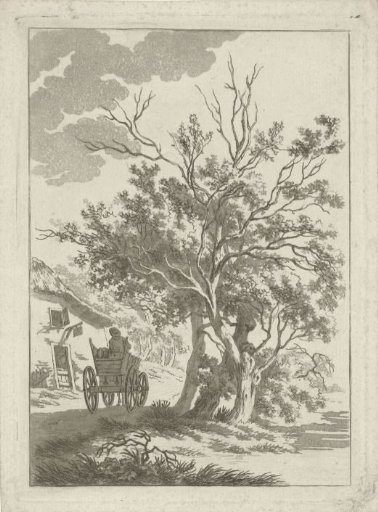 Landscape with farm cart at inn