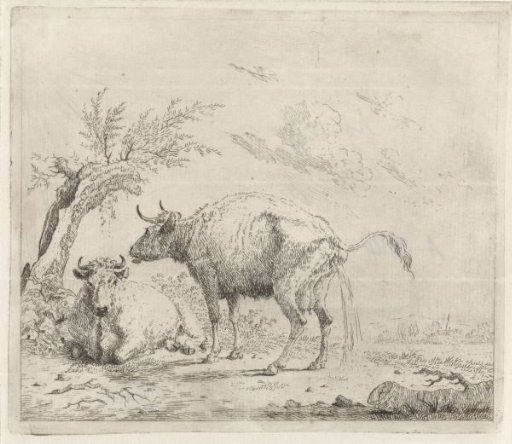 Landscape with two cows