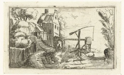 House or factory on a canal