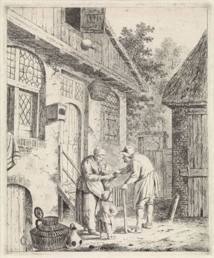 Courtyard with peasants
