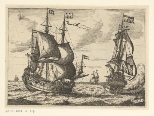 Four warships at sea