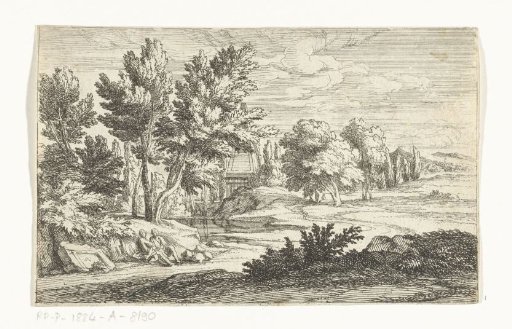 Landscape with a tomb monument