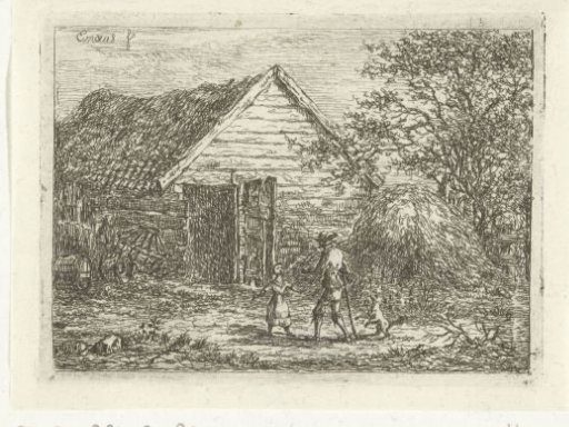 Hunter at a peat hut