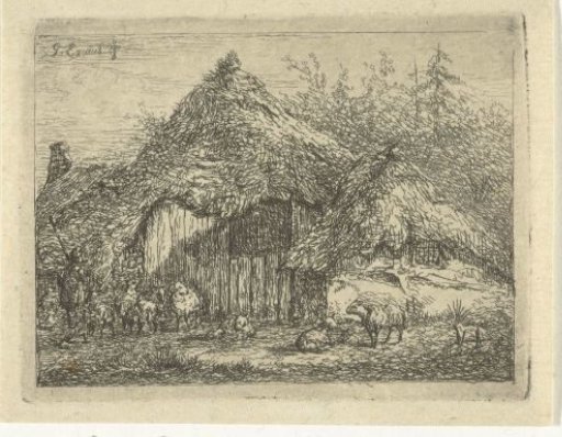 Shepherd at a peat hut