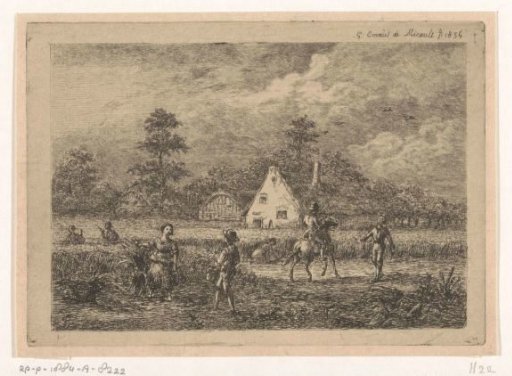 Rider in a harvest field