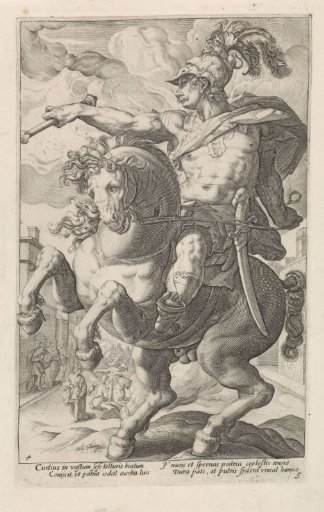 Marcus Curtius on horseback