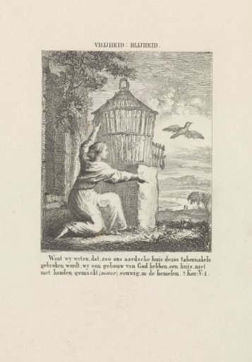 Woman Releasing a Bird from a Cage