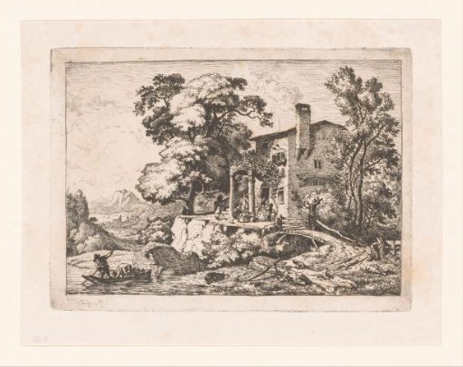 Landscape with a house by the water