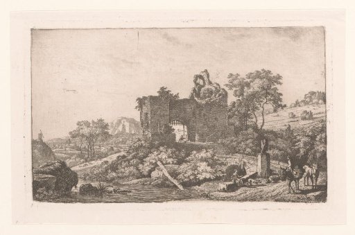 Landscape with the ruin of a gate and figures
