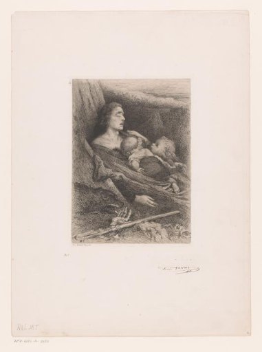 Dead woman with two young children by her