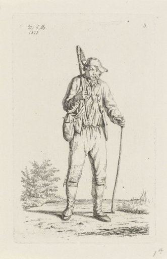 Peasant from the Ardennes with a hoe