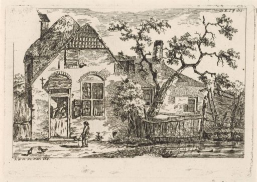 Boy with a Hoop near a Farmhouse