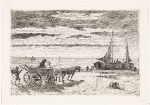 Seaside view with moored pinks