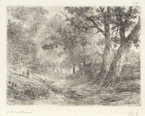 Two figures in a wood