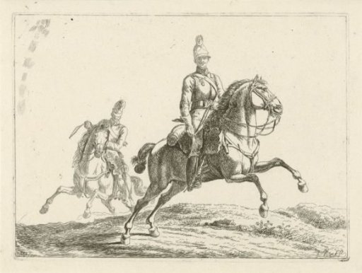 Two soldiers on horseback