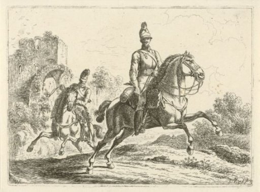 Two soldiers on horseback