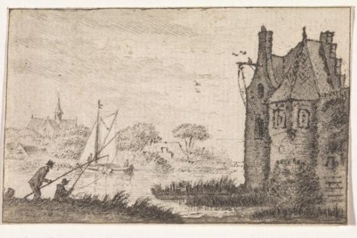 Anglers at a Fortified House on a River