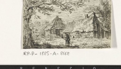 Landscape with a figure in front of a farmhouse