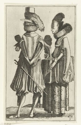 Woman with a Feather Fan Beside a Man Seen from Behind