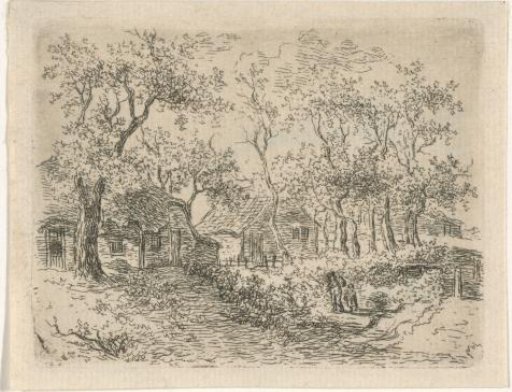 Farmhouses among the trees