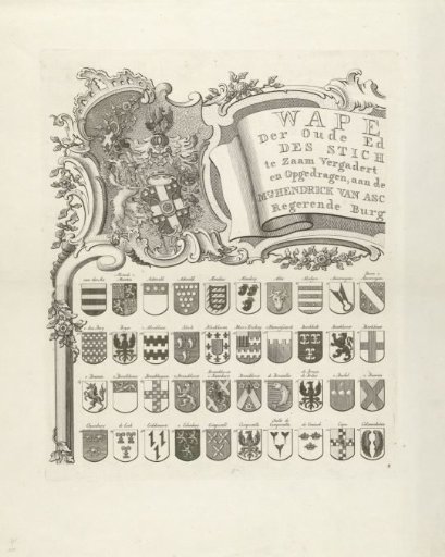Coat of Arms Map of Old Families of Utrecht, Sheet Top Left