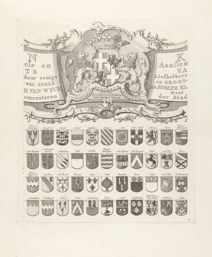 Coat of Arms Map of Old Families of Utrecht, Sheet Top Middle