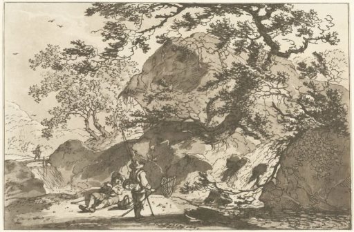 Landscape with a fisherman and a resting man