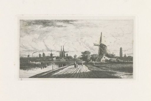 Landscape with windmills near Utrecht