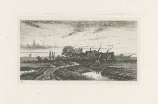 Landscape with farms