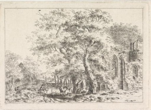 Road along the ruins of a church