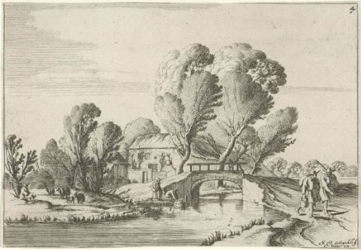 Two Walkers by a Canal