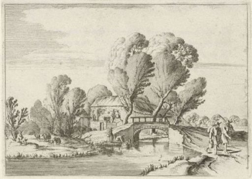 Two Walkers by a Canal
