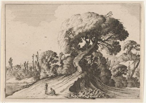 Two Men Before a Large Tree