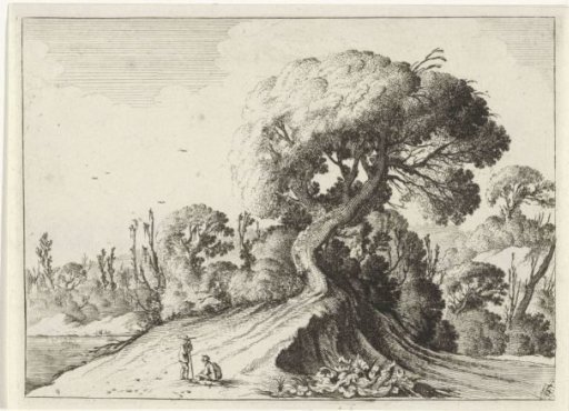 Two Men Before a Large Tree