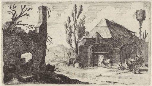 Country Road by a Ruin and an Inn