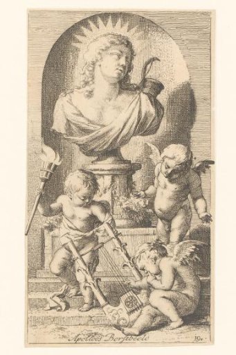 Three Putti at a Bust of Apollo