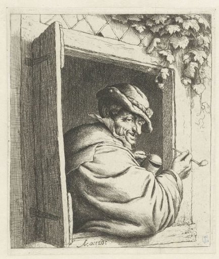 Smoking Peasant in a Window Opening